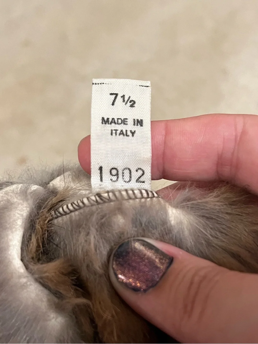 Vintage Brown Leather Gloves with Fur Trim - Women